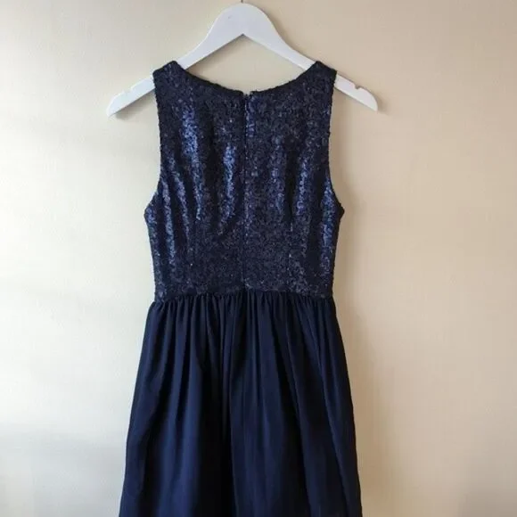 BB Dakota Navy Blue Sequin Mini Dress Size 4 - Picture 8 of 9